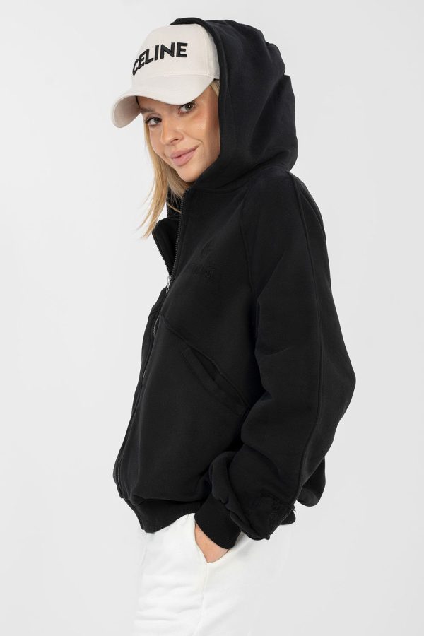 Black Sweatshirt in Sweatshirts For Women with Cotton and Polyester