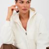 Beige Sweatshirt in Sweatshirts For Women with Cotton and Polyester