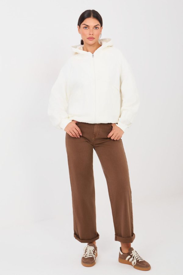 Beige Sweatshirt in Sweatshirts For Women with Cotton and Polyester