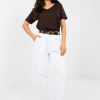 White Corduroy Trousers in Pants, Trousers, Shorts with Cotton and Spandex