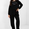 Black Set in Pants, Trousers, Shorts with Spandex, Polyester and Viscose