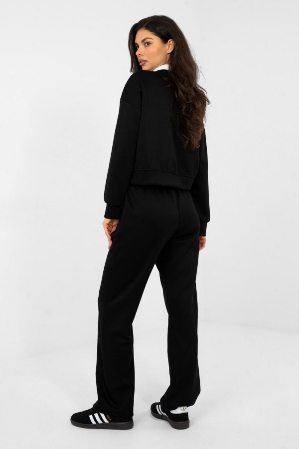 Black Set in Pants, Trousers, Shorts with Spandex, Polyester and Viscose