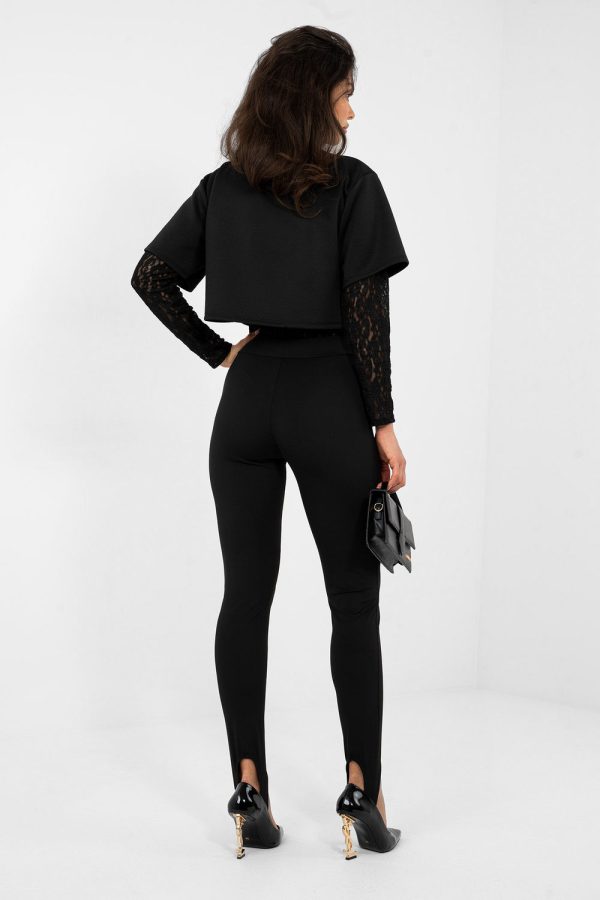 black Long leggings model 224112 Rue Paris