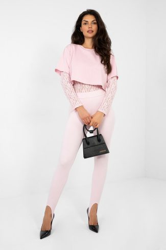 Pink Long Leggings in Leggings with Spandex, Polyester and Viscose