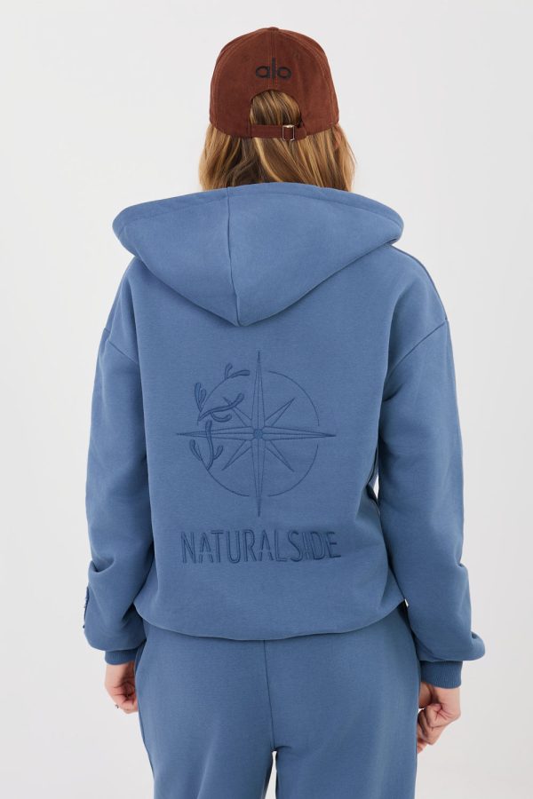 Blue Sweatshirt in Sweatshirts For Women with Cotton and Polyester