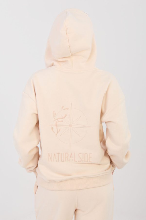 Beige Sweatshirt in Sweatshirts For Women with Cotton and Polyester