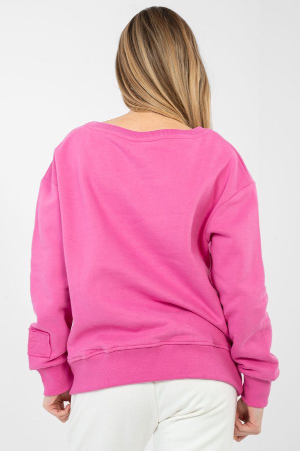 Pink Sweatshirt in Sweatshirts For Women with Cotton and Polyester
