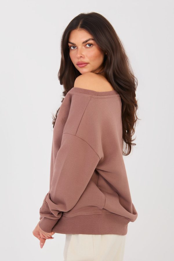 Brown Sweatshirt in Sweatshirts For Women with Cotton and Polyester