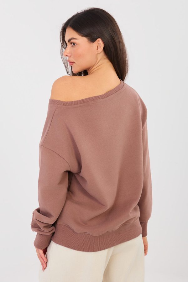 Brown Sweatshirt in Sweatshirts For Women with Cotton and Polyester