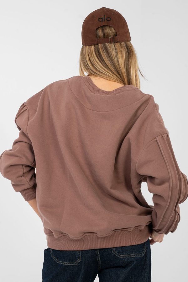 Brown Sweatshirt in Sweatshirts For Women with Cotton and Spandex
