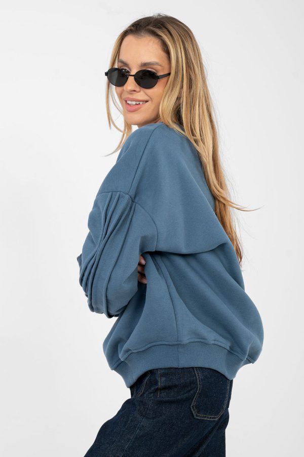 Blue Sweatshirt in Sweatshirts For Women with Cotton and Spandex