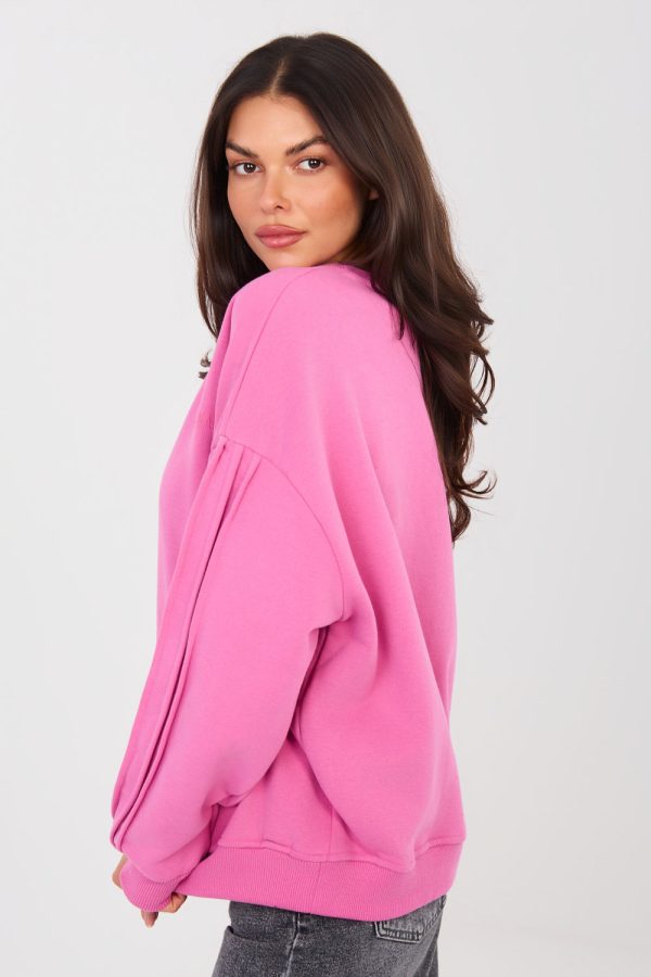 Pink Sweatshirt in Sweatshirts For Women with Cotton and Spandex