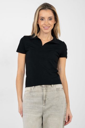 Black Blouse in Women`s Blouses, Tunics with Spandex and Viscose