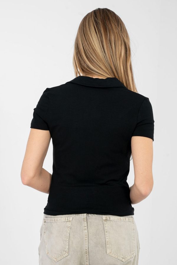 Black Blouse in Women`s Blouses, Tunics with Spandex and Viscose