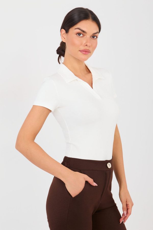 Beige Blouse in Women`s Blouses, Tunics with Spandex and Viscose