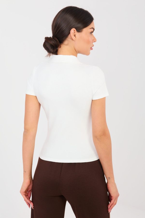 Beige Blouse in Women`s Blouses, Tunics with Spandex and Viscose