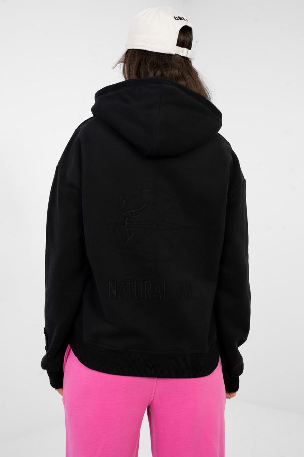 Black Sweatshirt in Sweatshirts For Women with Cotton and Polyester