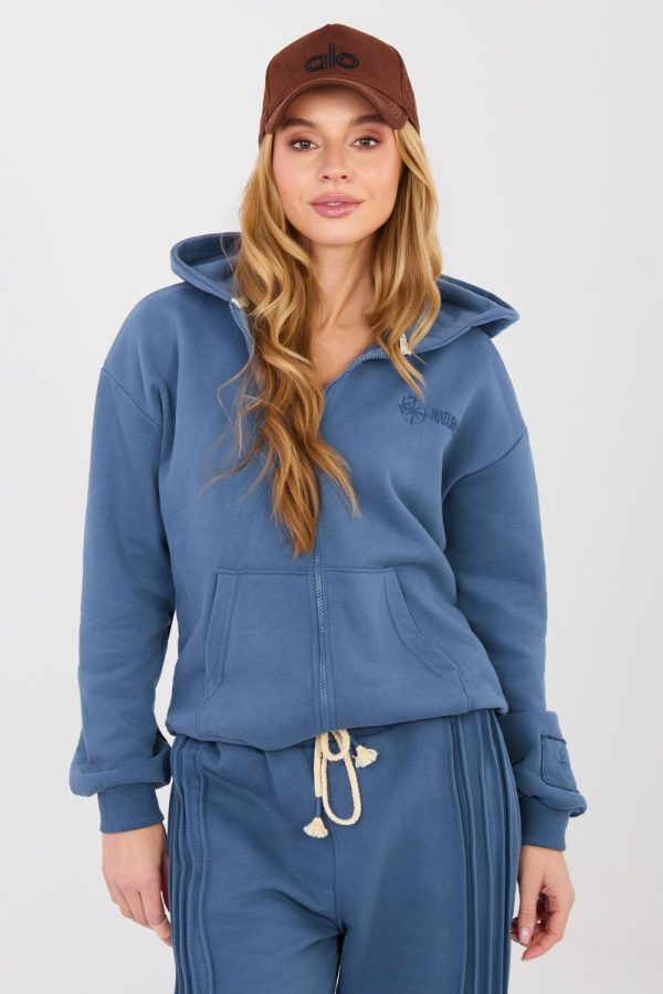 Blue Sweatshirt in Sweatshirts For Women with Cotton and Polyester