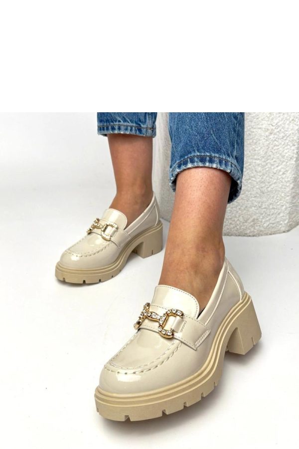 Beige Mocassin..Fabric, Footbed and Heel Height