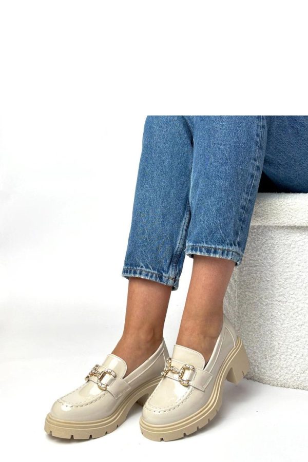 Beige Mocassin..Fabric, Footbed and Heel Height
