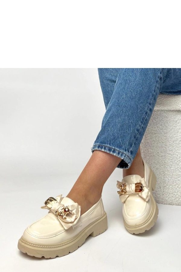 Beige Mocassin.Fabric, Footbed and Heel Height