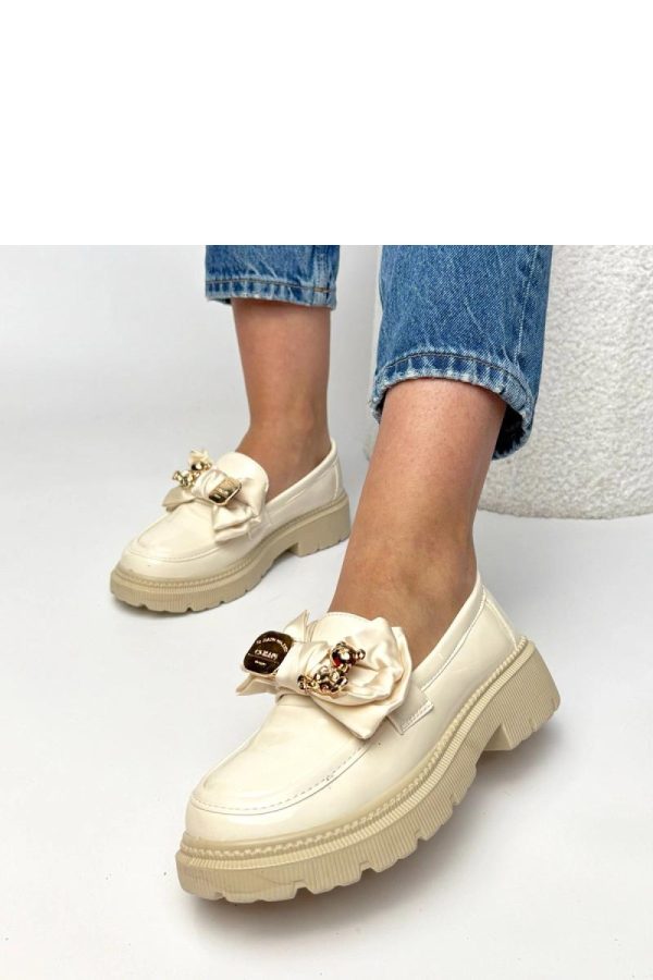 Beige Mocassin.Fabric, Footbed and Heel Height