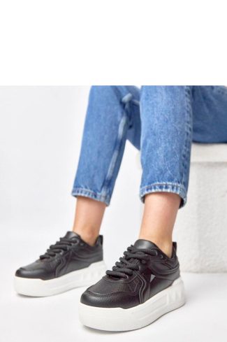 1113184 Black Sport Shoes....Fabric, Footbed and Platform Height