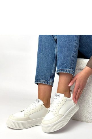 1113196 White Sport Shoes in Women`s Athletic Shoes, Trainers, Sneakers with Fabric, Footbed and Platform Height