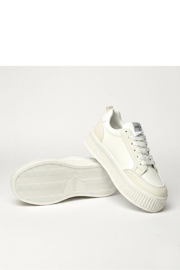 White Sport Shoes in Women`s Athletic Shoes, Trainers, Sneakers with Fabric, Footbed and Platform Height