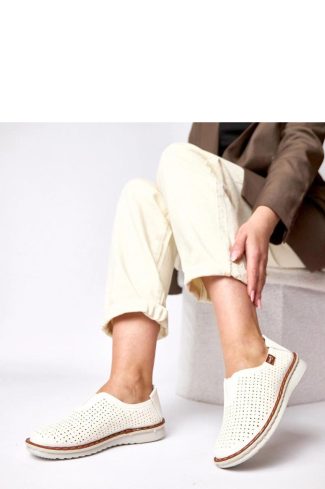 1113208 White Half Shoes in Women`s Ankle Boots & Booties with Fabric and Footbed