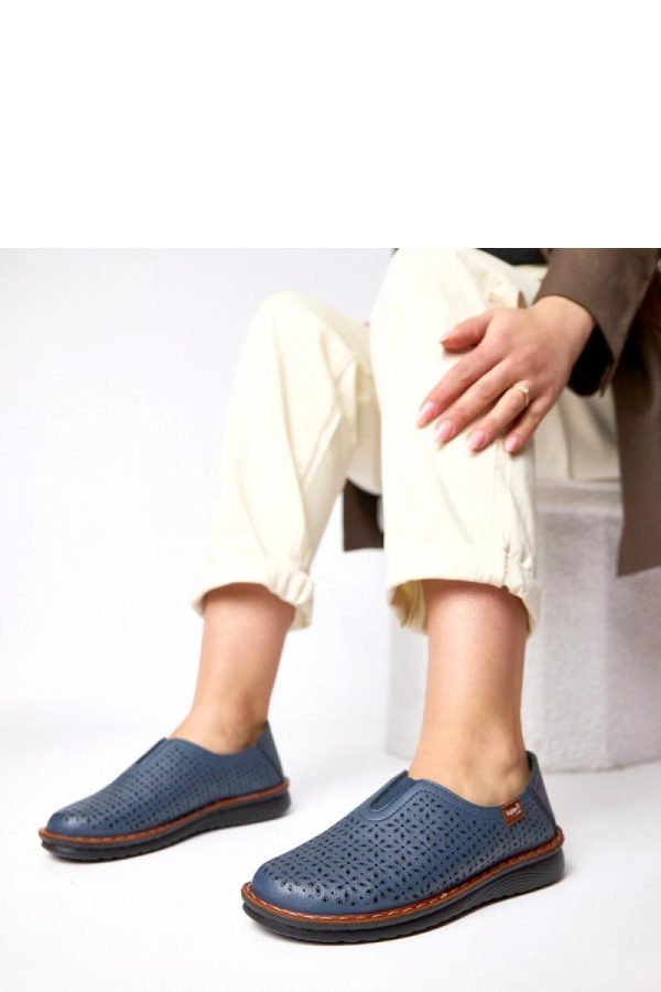 Navy Blue Half Shoes....Fabric and Footbed