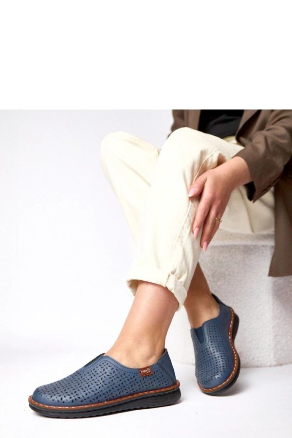 Navy Blue Half Shoes....Fabric and Footbed