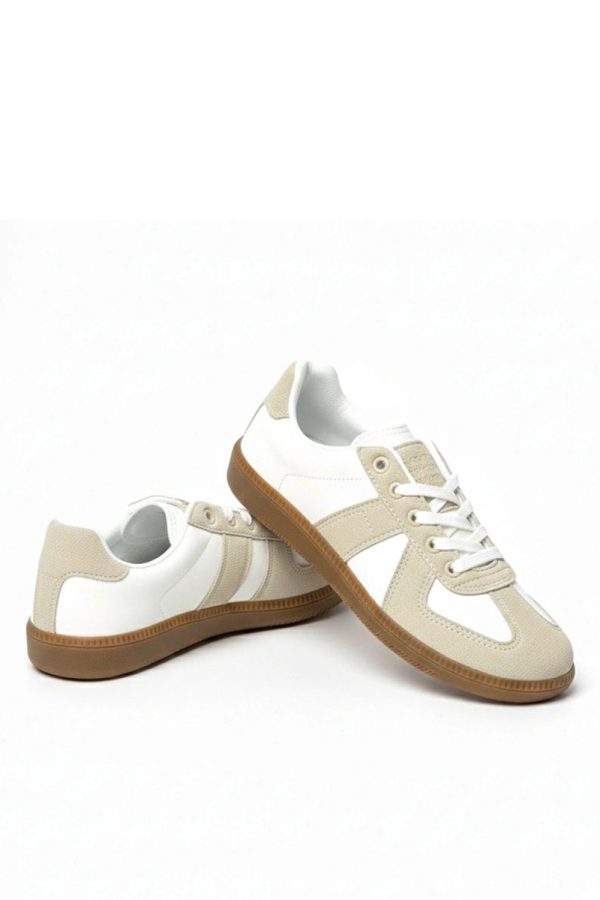 White Sport Shoes..Fabric, Footbed and Sole Height