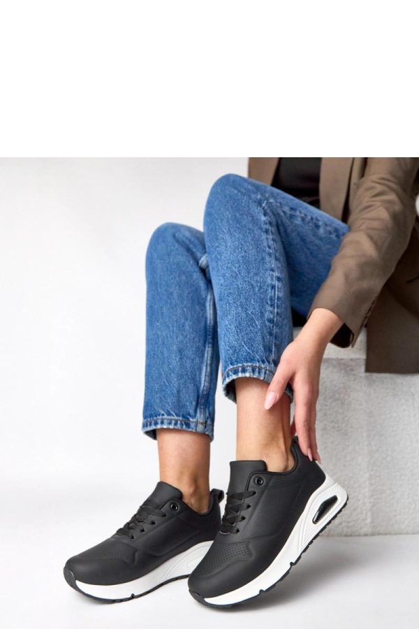 Black Sport Shoes...Fabric, Footbed and Sole Height