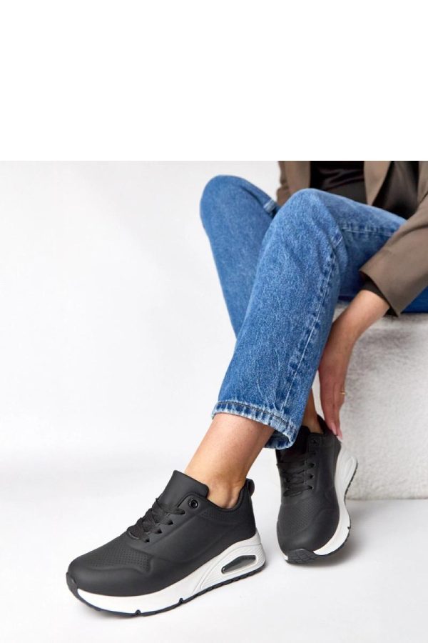 Black Sport Shoes...Fabric, Footbed and Sole Height