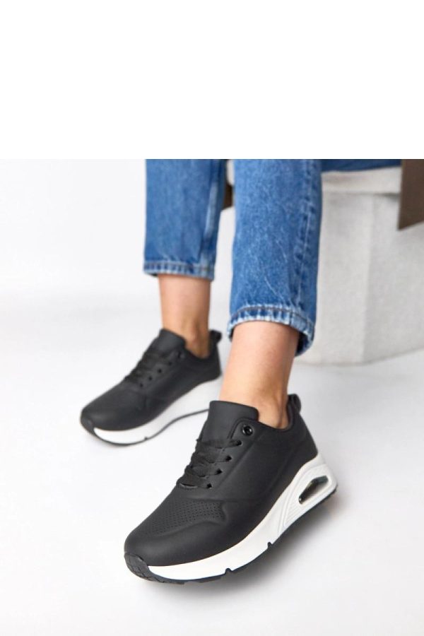 Black Sport Shoes...Fabric, Footbed and Sole Height