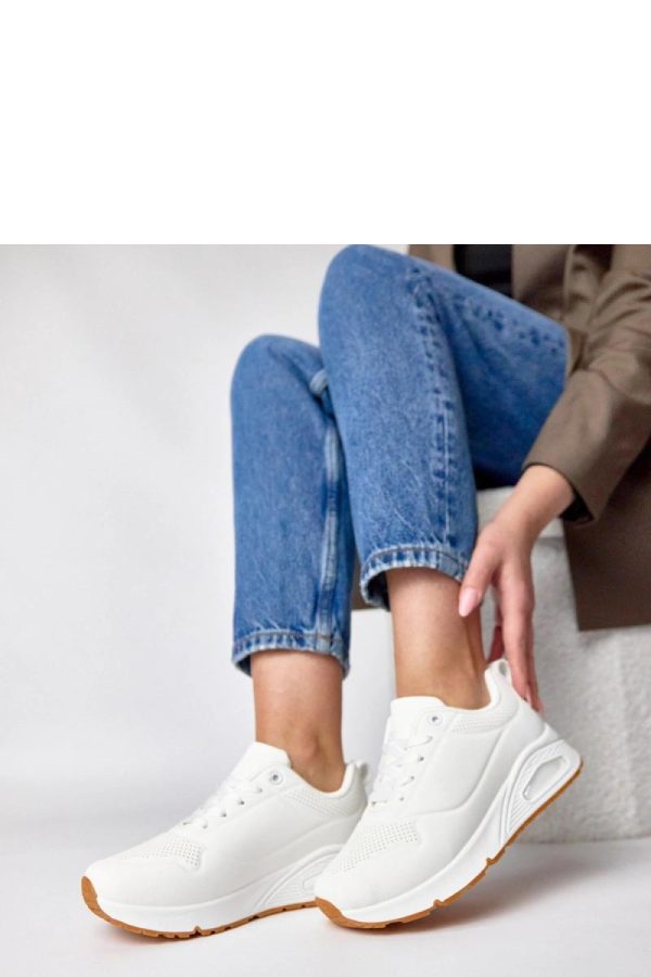 White Sport Shoes..Fabric, Footbed and Sole Height
