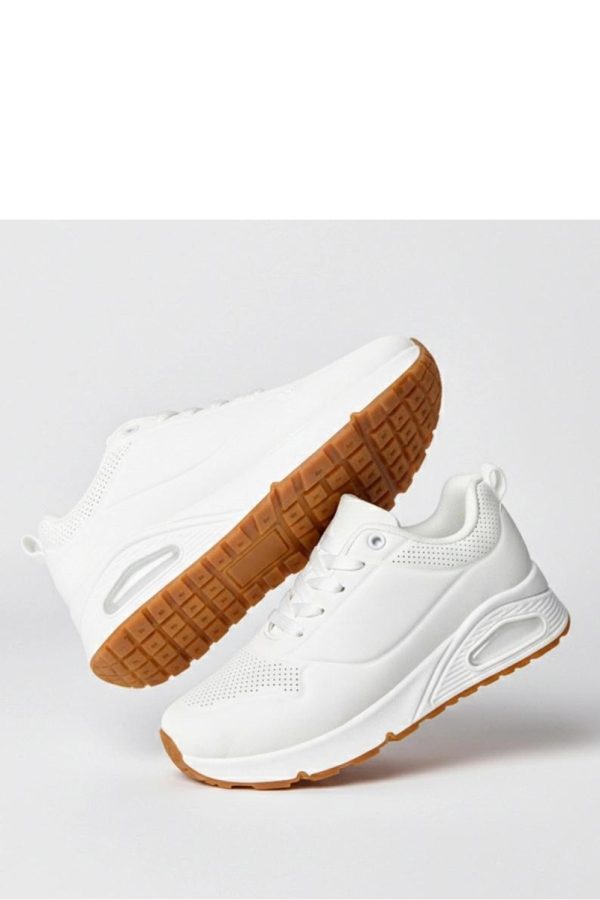 White Sport Shoes..Fabric, Footbed and Sole Height