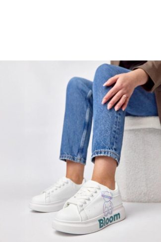 White Sport Shoes.Fabric, Footbed and Platform Height