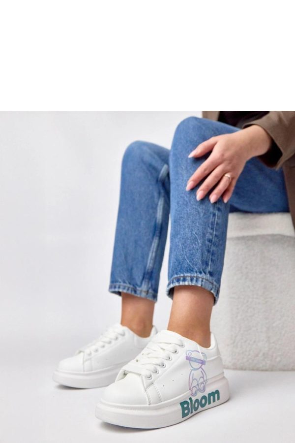 White Sport Shoes.Fabric, Footbed and Platform Height