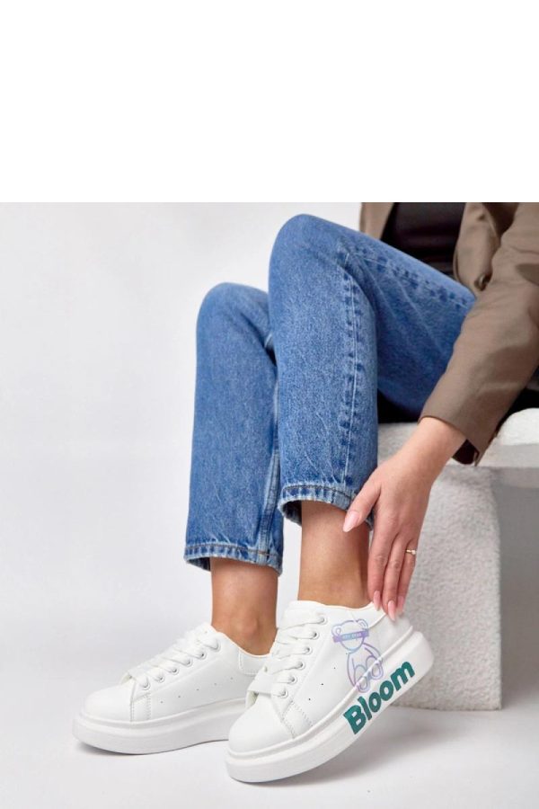 White Sport Shoes.Fabric, Footbed and Platform Height