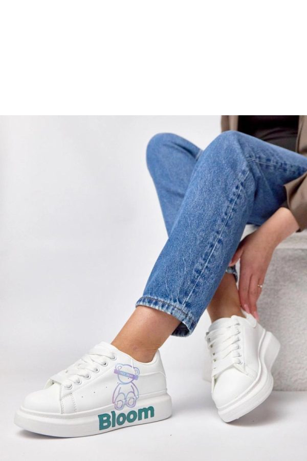 White Sport Shoes.Fabric, Footbed and Platform Height