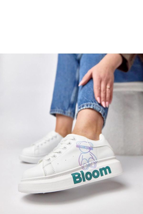 White Sport Shoes.Fabric, Footbed and Platform Height