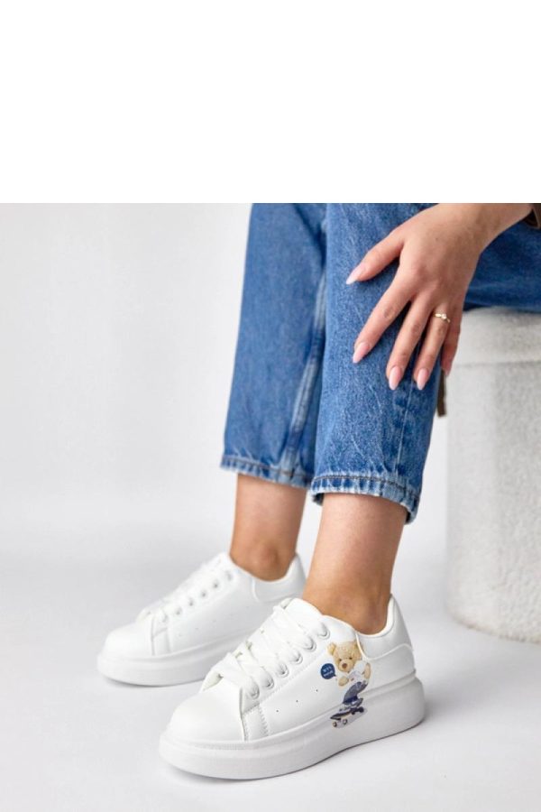 White Sport Shoes.Fabric, Footbed and Platform Height