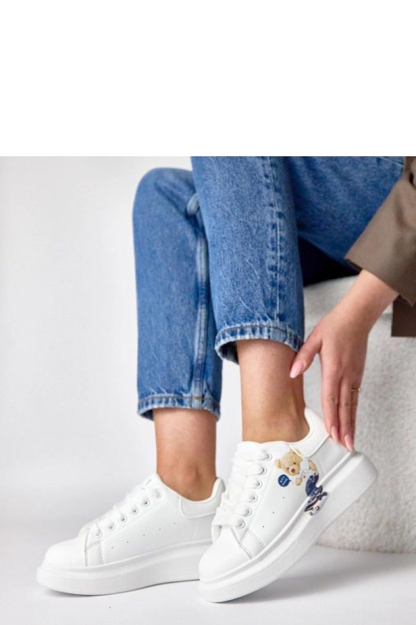 White Sport Shoes.Fabric, Footbed and Platform Height