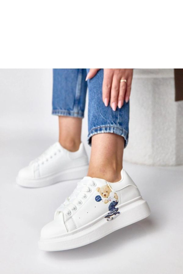 White Sport Shoes.Fabric, Footbed and Platform Height