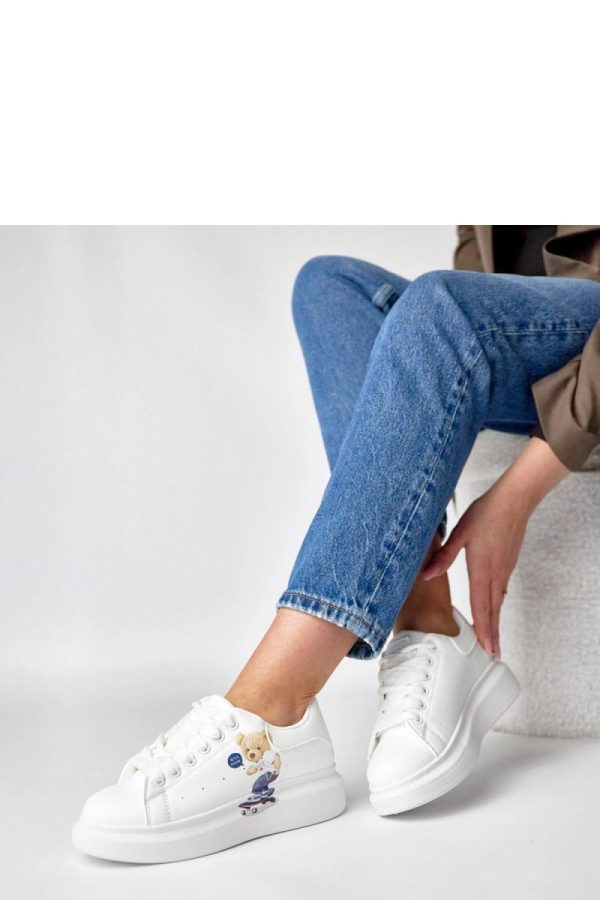 White Sport Shoes.Fabric, Footbed and Platform Height