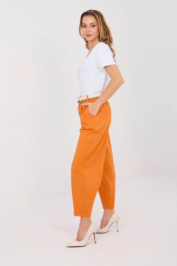 Orange Women Trousers in Pants, Trousers, Shorts with Cotton and Spandex