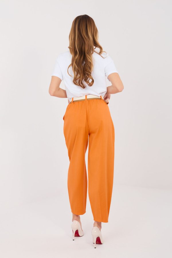 Orange Women Trousers in Pants, Trousers, Shorts with Cotton and Spandex