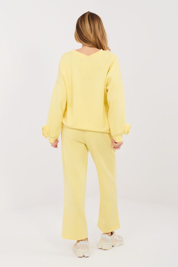 Yellow Set in Pants, Trousers, Shorts with Spandex and Viscose